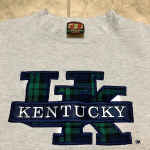 Kentucky Wildcats Vintage Plaid Logo UK Adult Large TSI Crewneck Sweatshirt